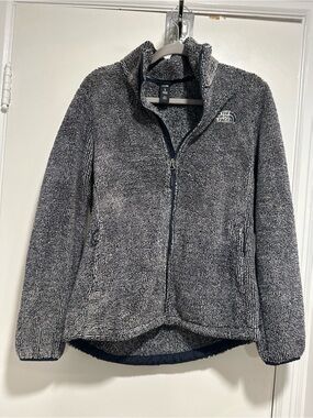 EUC North Face Women's Osito Sz:L Full-Zip Soft Fleece jacket Navy White Heather
